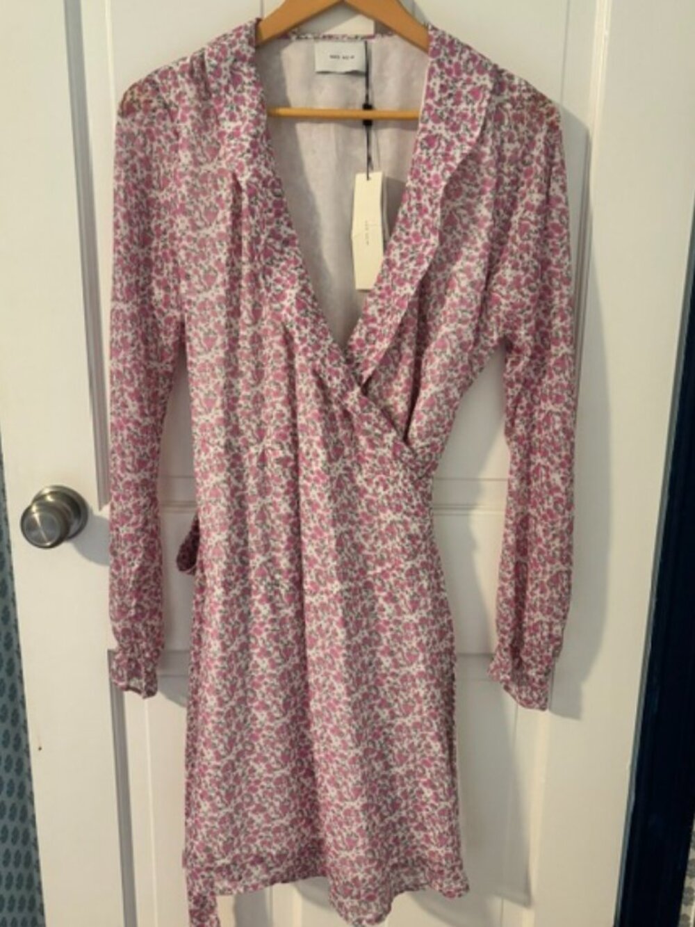 Neo Noir Denmark Pink Floral Wrap Dress- Size 8 NWT